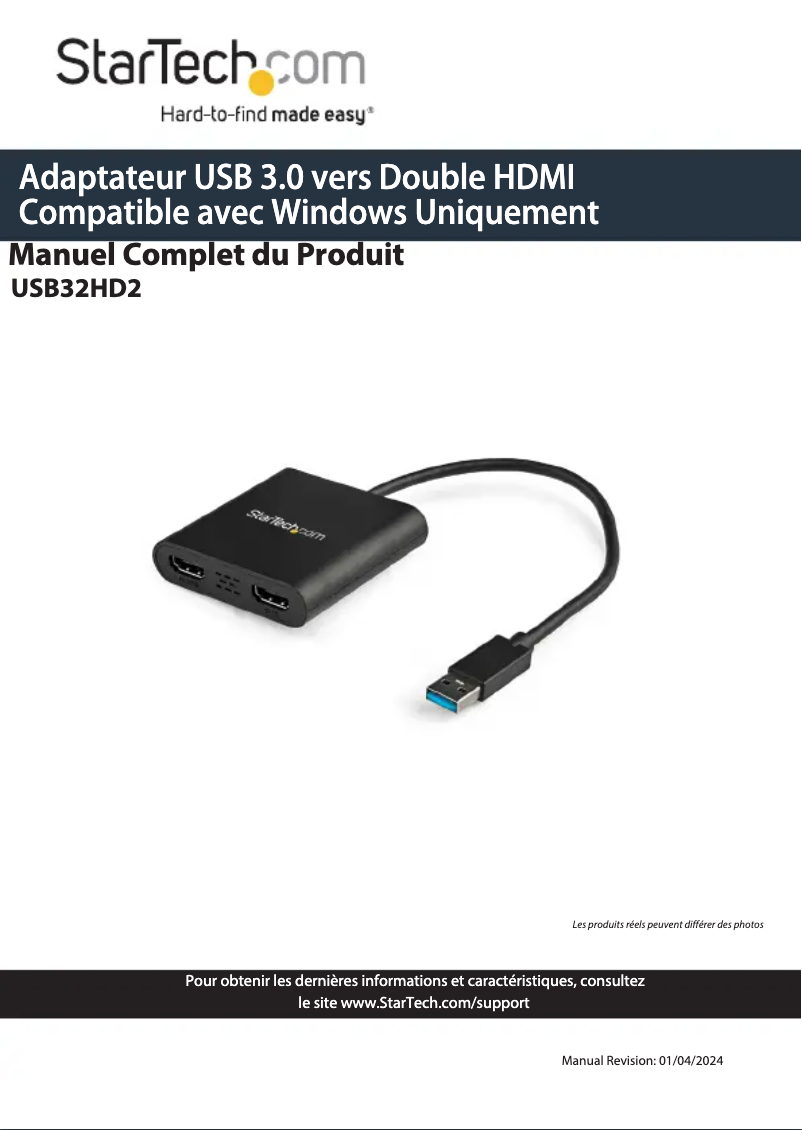 Page n°1 - Manuel utilisateur StarTech.com USB32HD2
