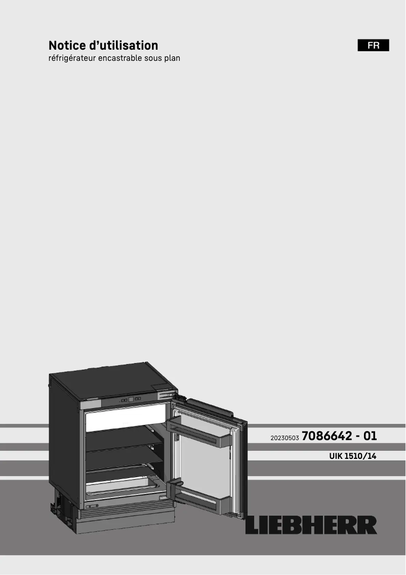 Page 1 de la notice Manuel utilisateur Liebherr UIK 1510 Comfort
