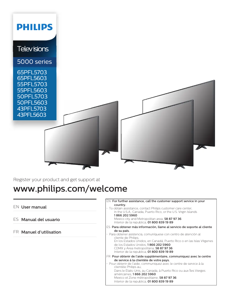 Page 1 de la notice Manuel utilisateur Philips 65PFL5703