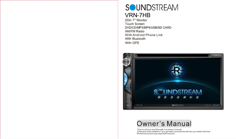 Page n°1 - Manuel utilisateur Soundstream Reserve VRN-7HB