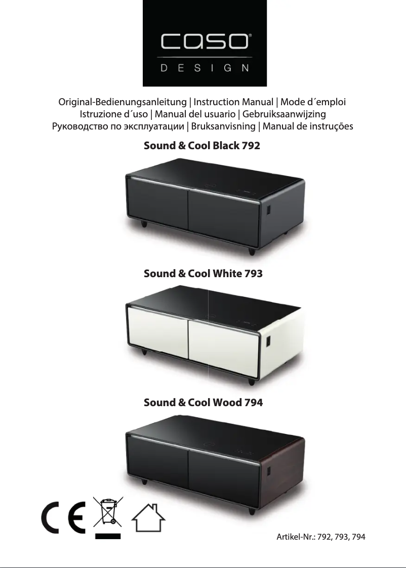 Page n°1 - Manuel utilisateur Caso Sound & Cool 794