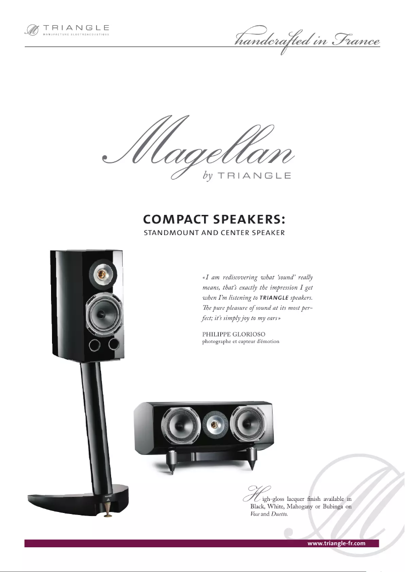 Page 1 de la notice Fiche technique Triangle Magellan
