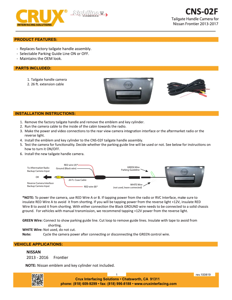 Image de la première page du manuel de l'appareil CNS-02F