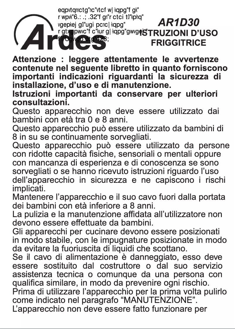 Page n°1 - Instructions / montage Ardes AR1D30