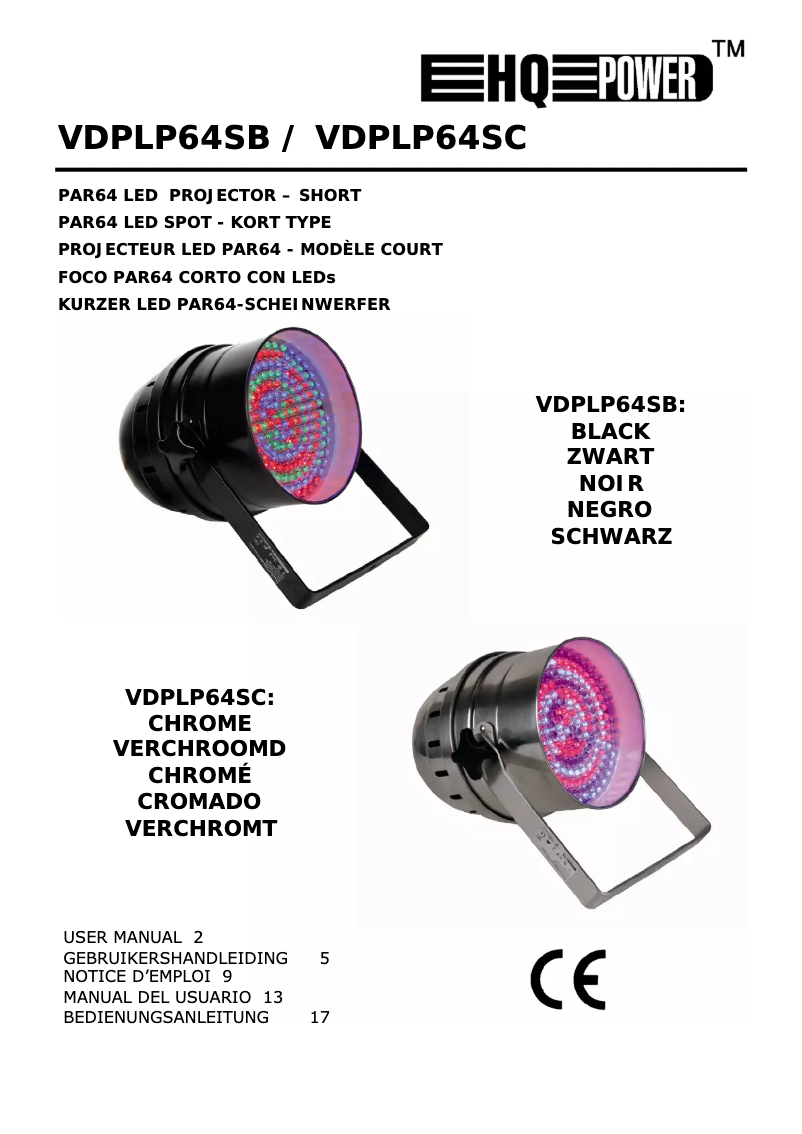 Página 1 del manual Manual de usuario HQ Power PAR64