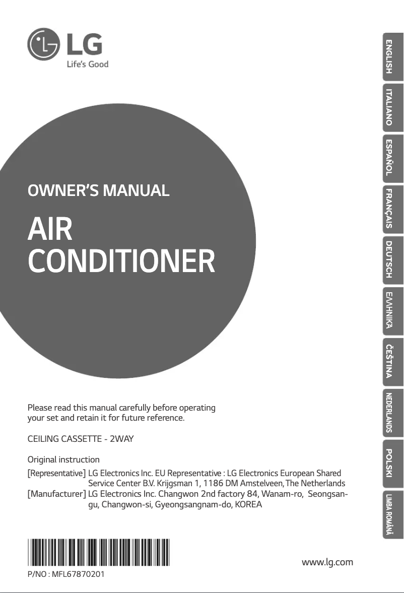 Page 1 of the manual User Manual LG ARNU24GTLC4