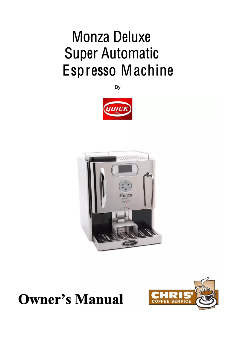 Page 1 de la notice Manuel utilisateur QuickMill Monza Deluxe