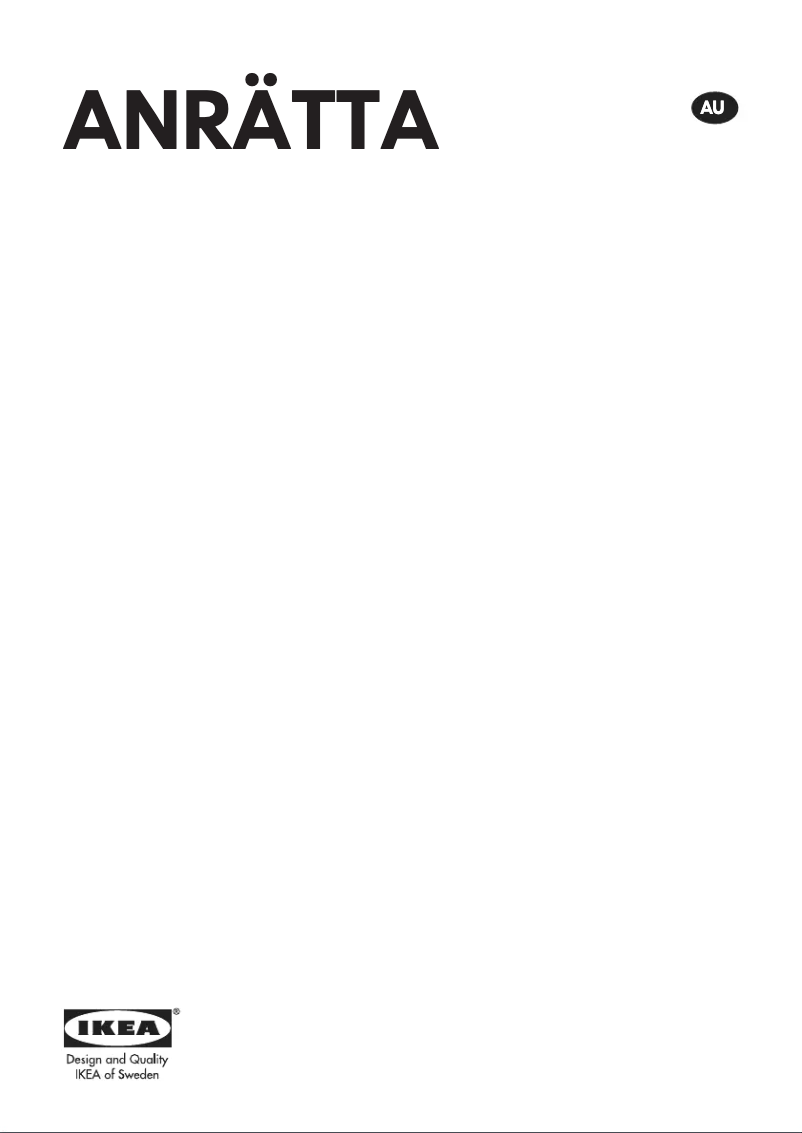 Image de la première page du manuel de l'appareil ANRÄTTA