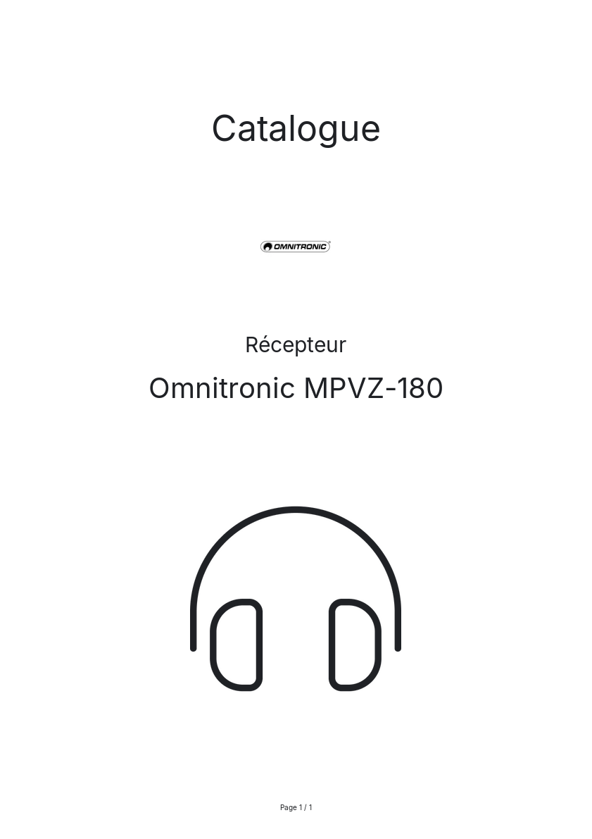 Image de la première page du manuel de l'appareil MPVZ-180