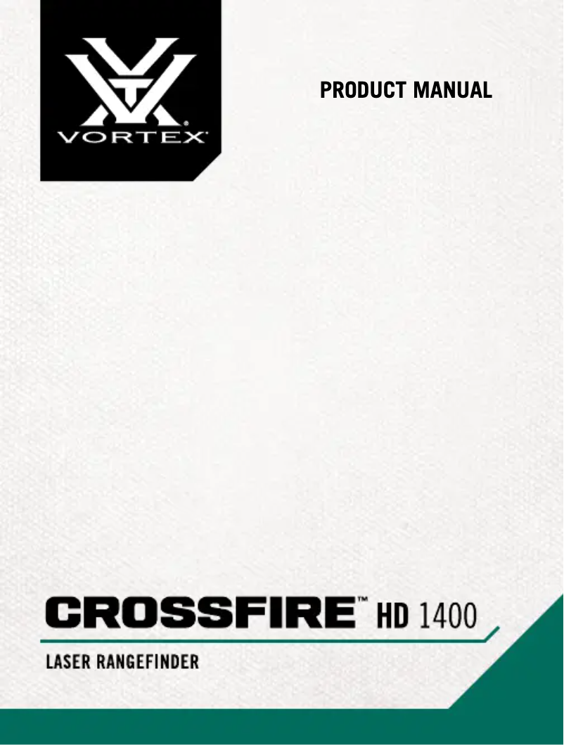 Page 1 de la notice Manuel utilisateur Vortex Crossfire HD 1400
