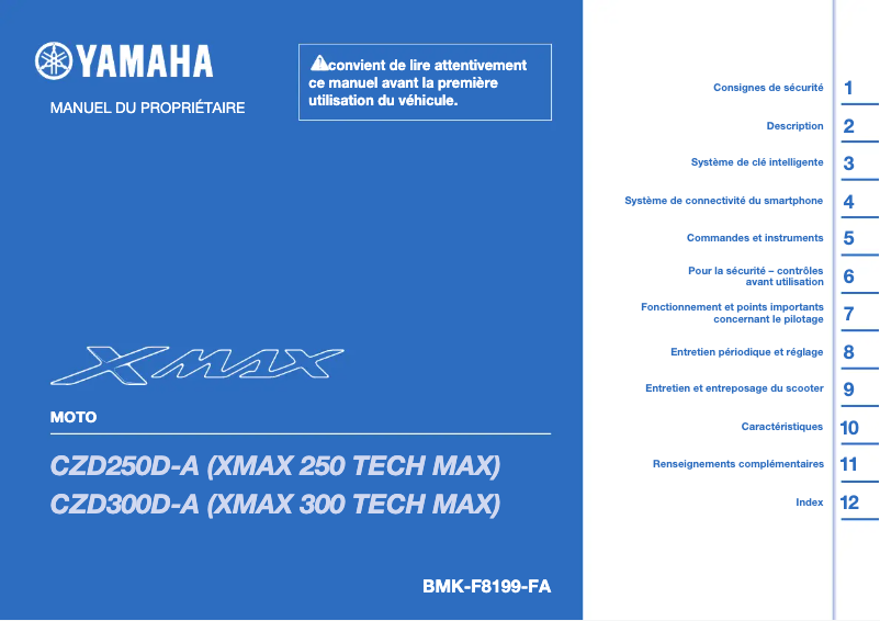 Página 1 del manual Manual de usuario Yamaha XMAX250 (2023)