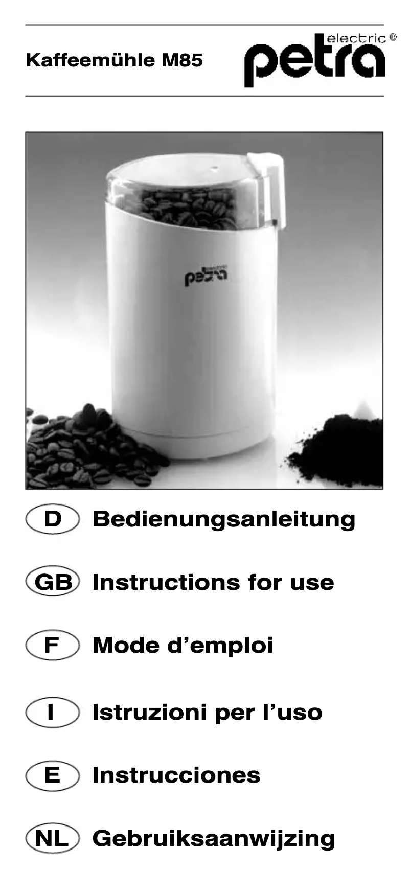 Image de la première page du manuel de l'appareil M 85