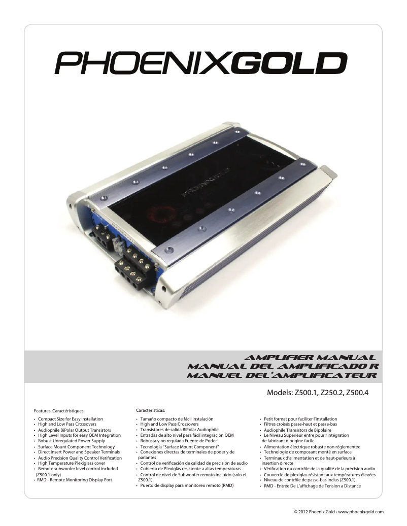 Page 1 of the manual User Manual Phoenix Gold Z250.2