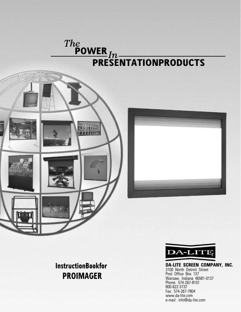 Page 1 de la notice Manuel utilisateur Da-Lite Pro Imager Vertical Masking System