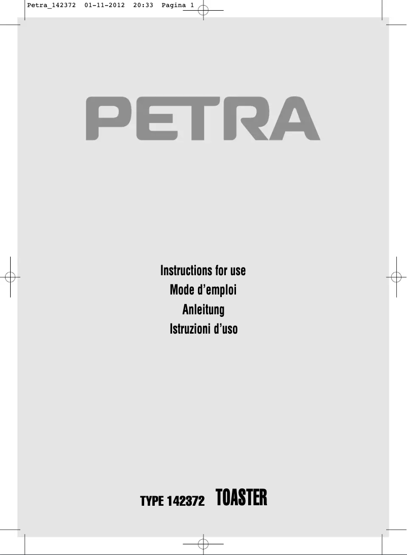 Image de la première page du manuel de l'appareil Belluno TA521.35