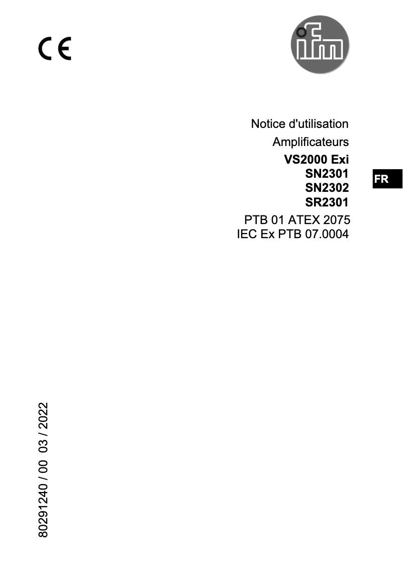 Image de la première page du manuel de l'appareil SN2301