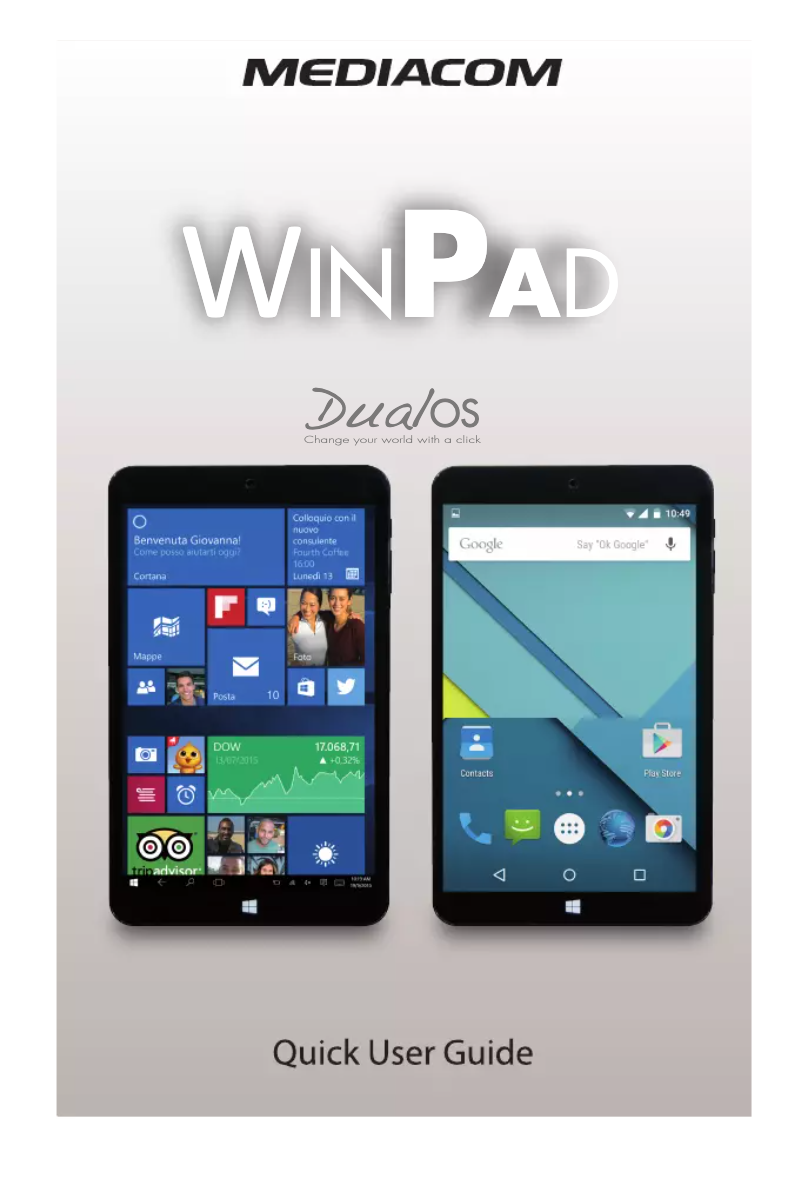 Page 1 de la notice Manuel utilisateur Mediacom W801