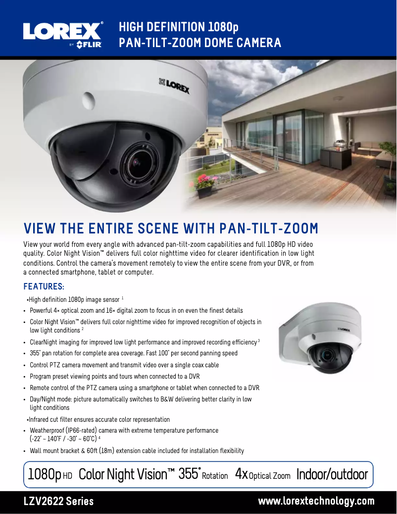 Page n°1 - Fiche technique Lorex LZV2622BW