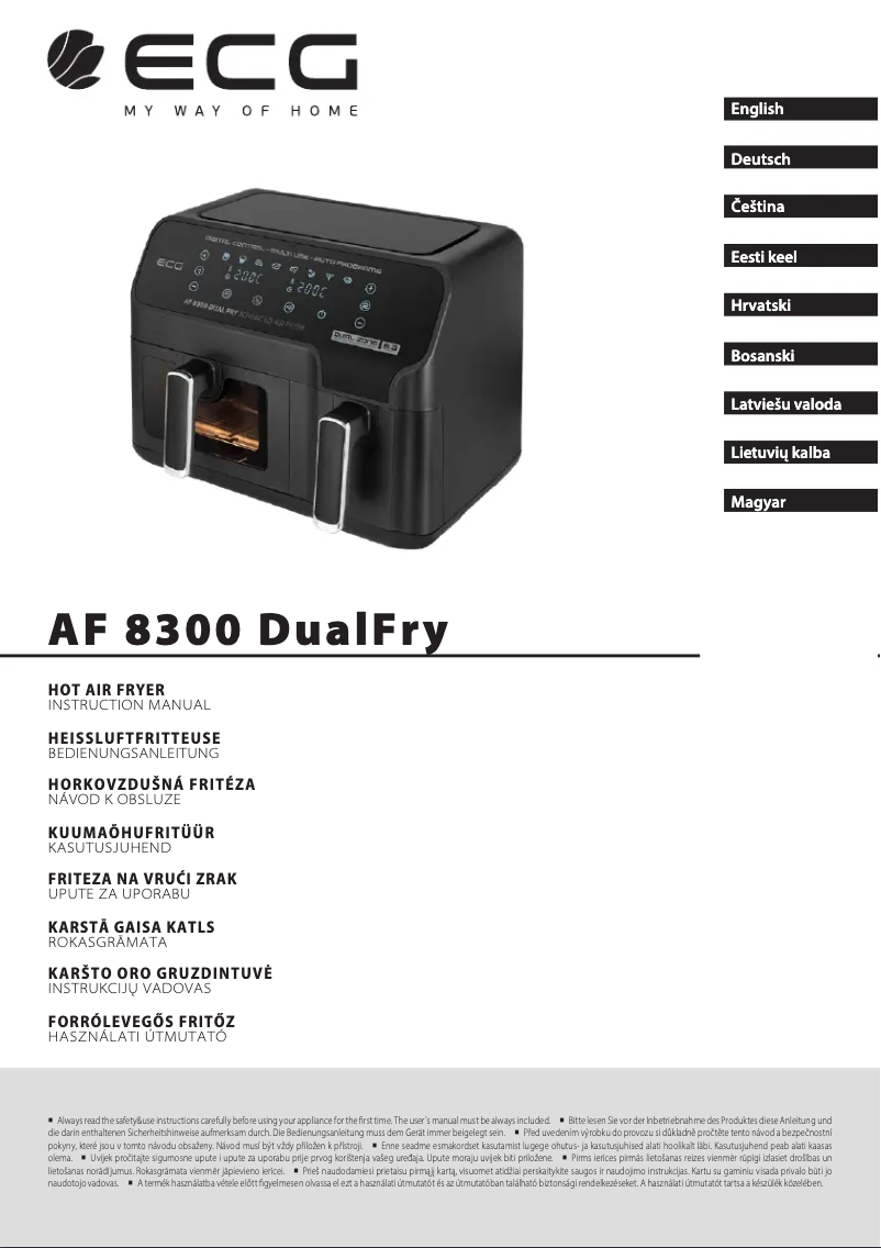 Image de la première page du manuel de l'appareil AF 8300 Dual Fry