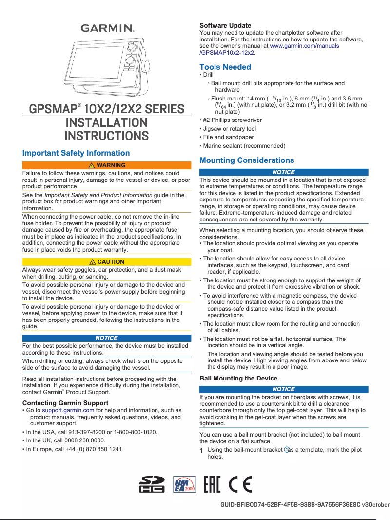 Image de la première page du manuel de l'appareil GPSMAP 10x2