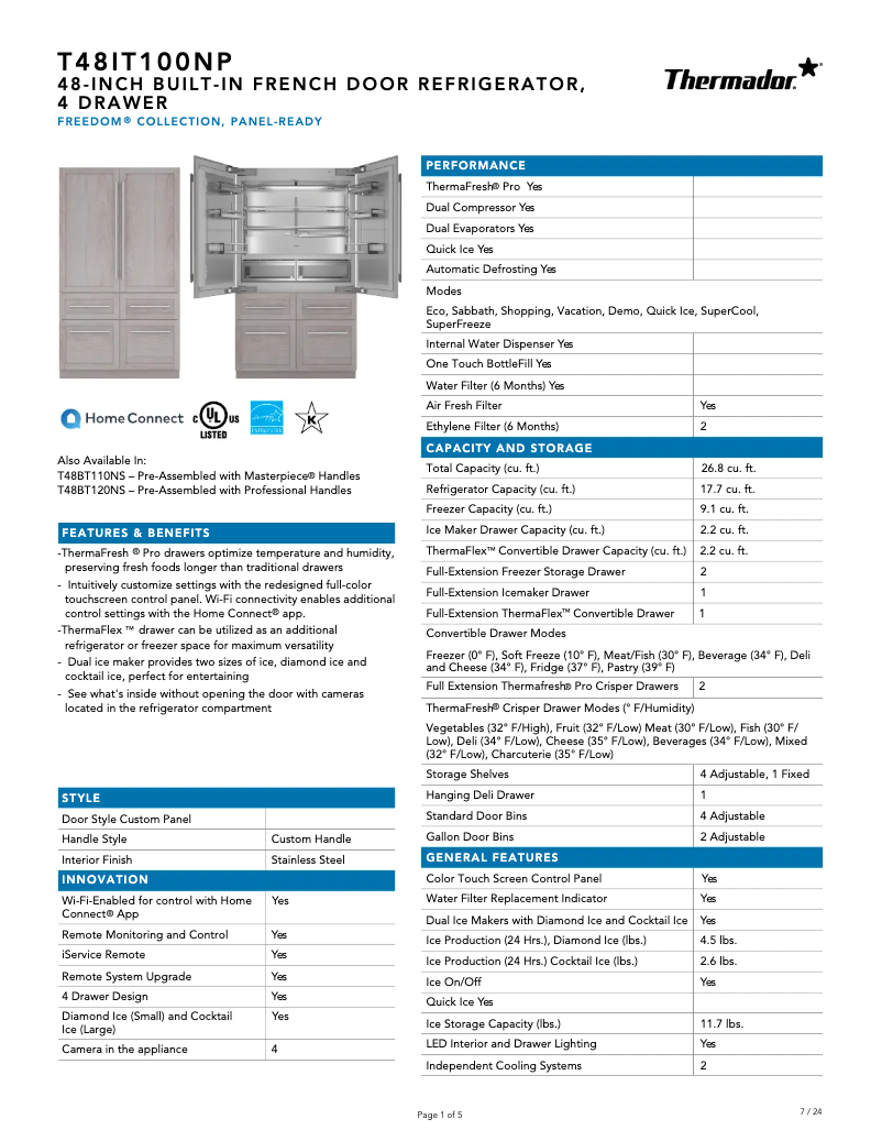 Image de la première page du manuel de l'appareil T48IT100NP