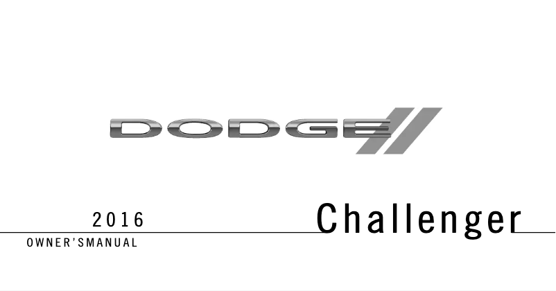 Page 1 de la notice Manuel utilisateur Dodge Challenger (2016)