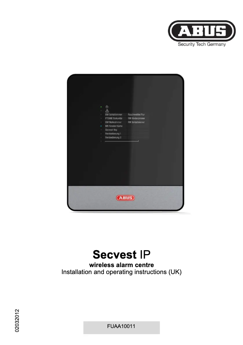 Page n°1 - Manuel utilisateur Abus FUAA10011