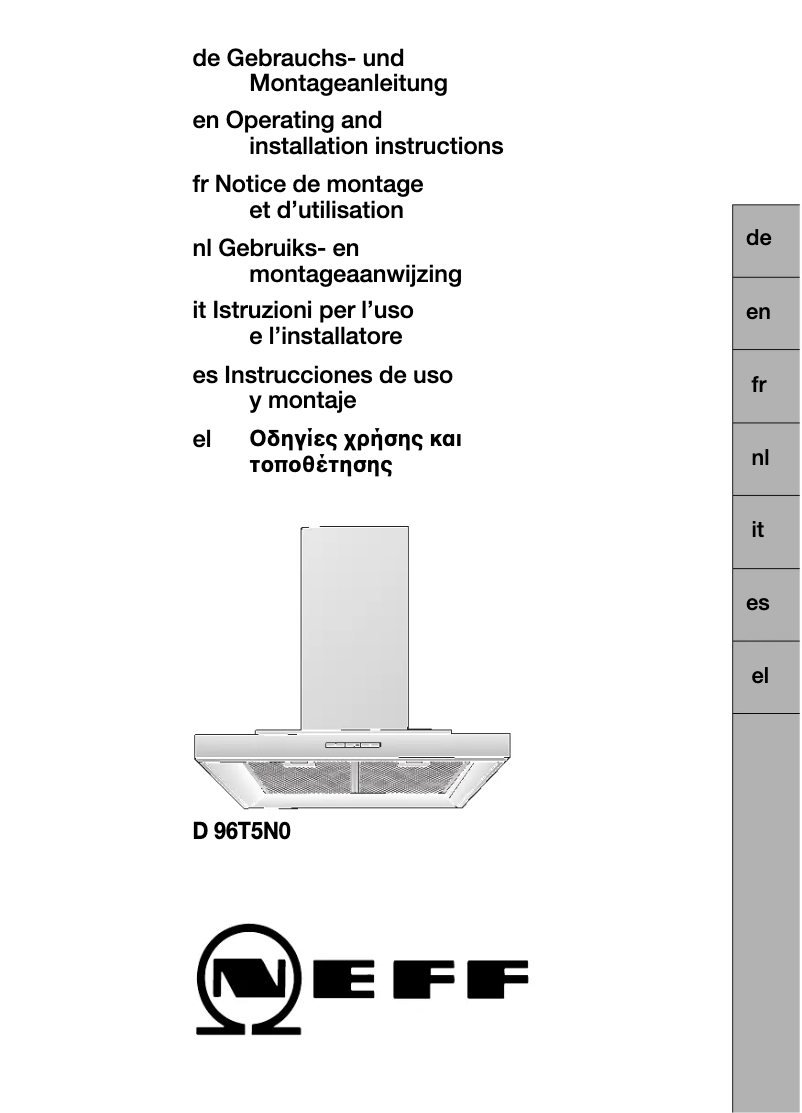 Page n°1 - Manuel utilisateur Neff DKR 29 A D96T5