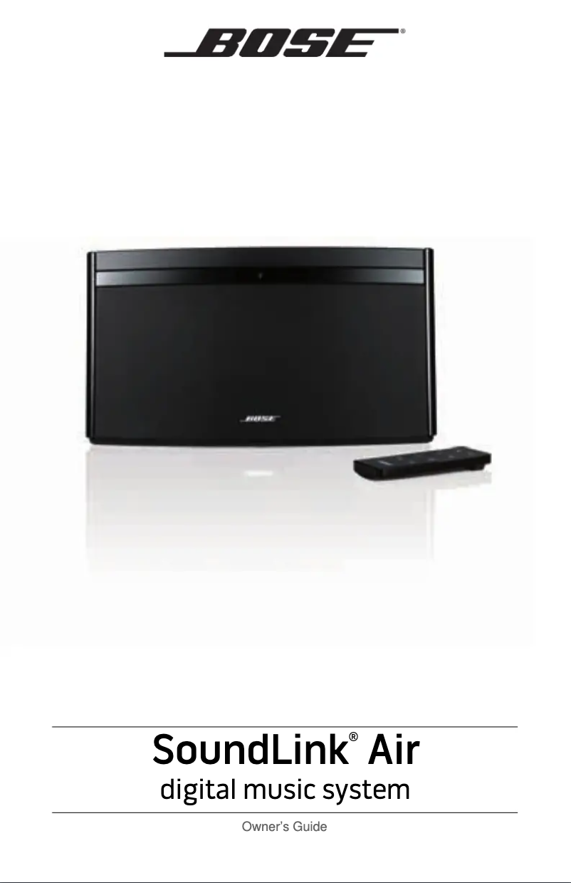 Page 1 de la notice Manuel utilisateur Bose SoundLink Air