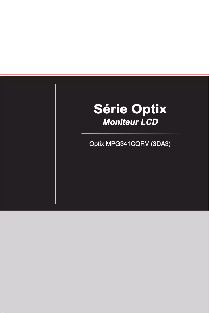 Image de la première page du manuel de l'appareil Optix MPG341CQRV