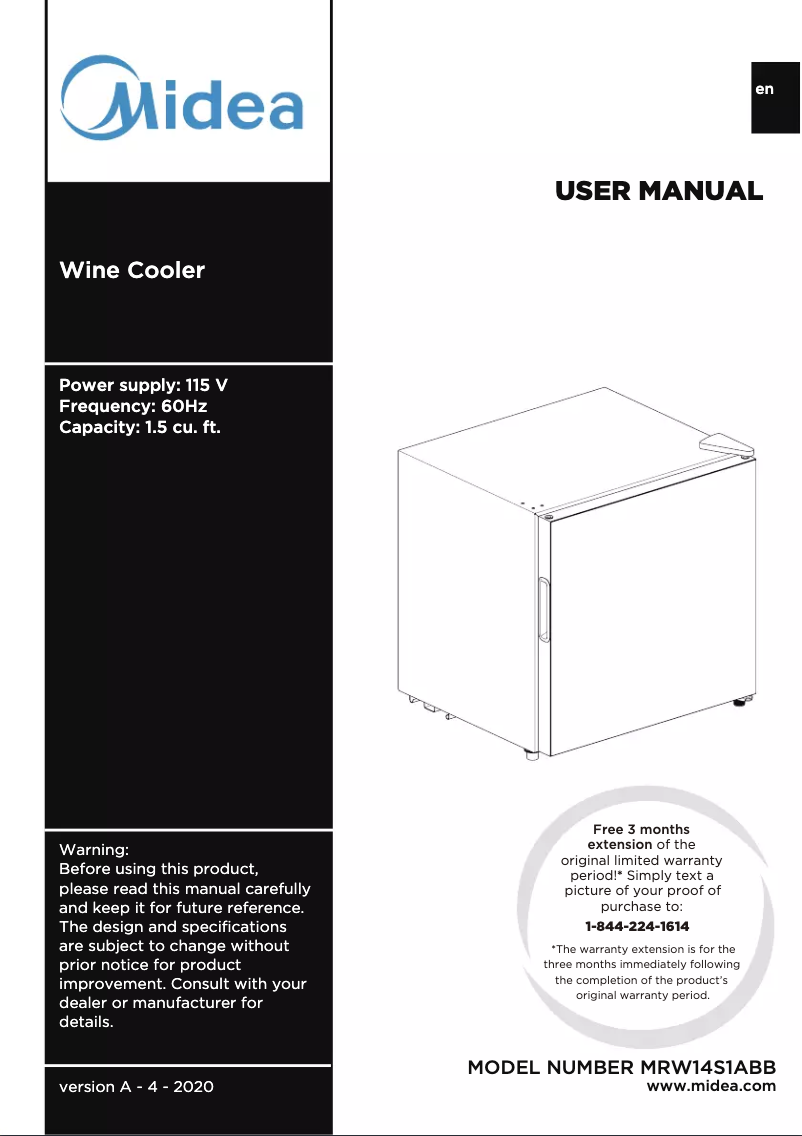 Image de la première page du manuel de l'appareil MRW14S1ABB