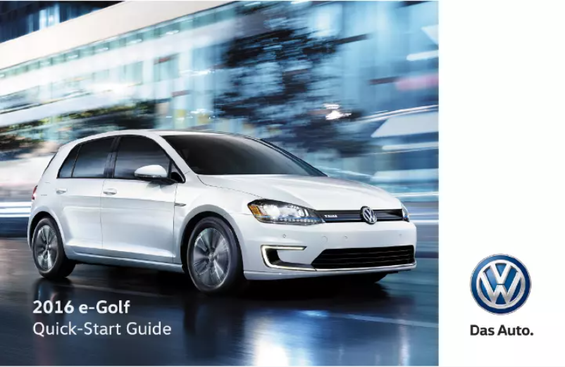 Imagen de la primera página del manual del dispositivo e-Golf (2016)