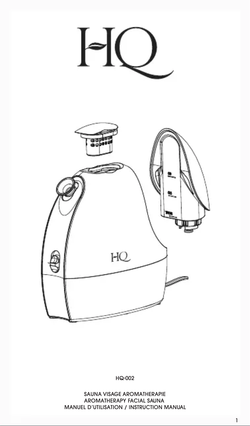 Page 1 de la notice Manuel utilisateur HQ Sauna Face HQ-002