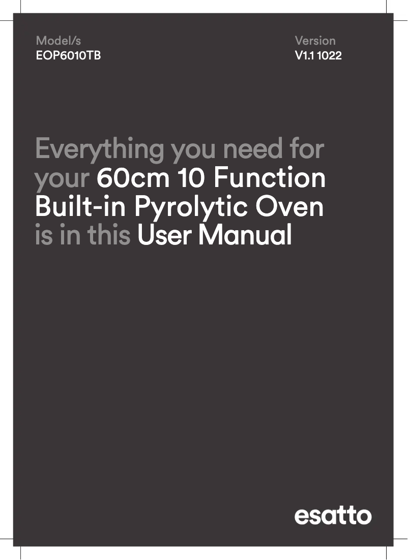Page 1 de la notice Manuel utilisateur Esatto EOP6010TB