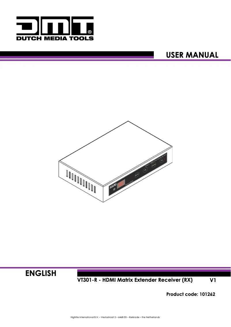 Image de la première page du manuel de l'appareil VT301-R