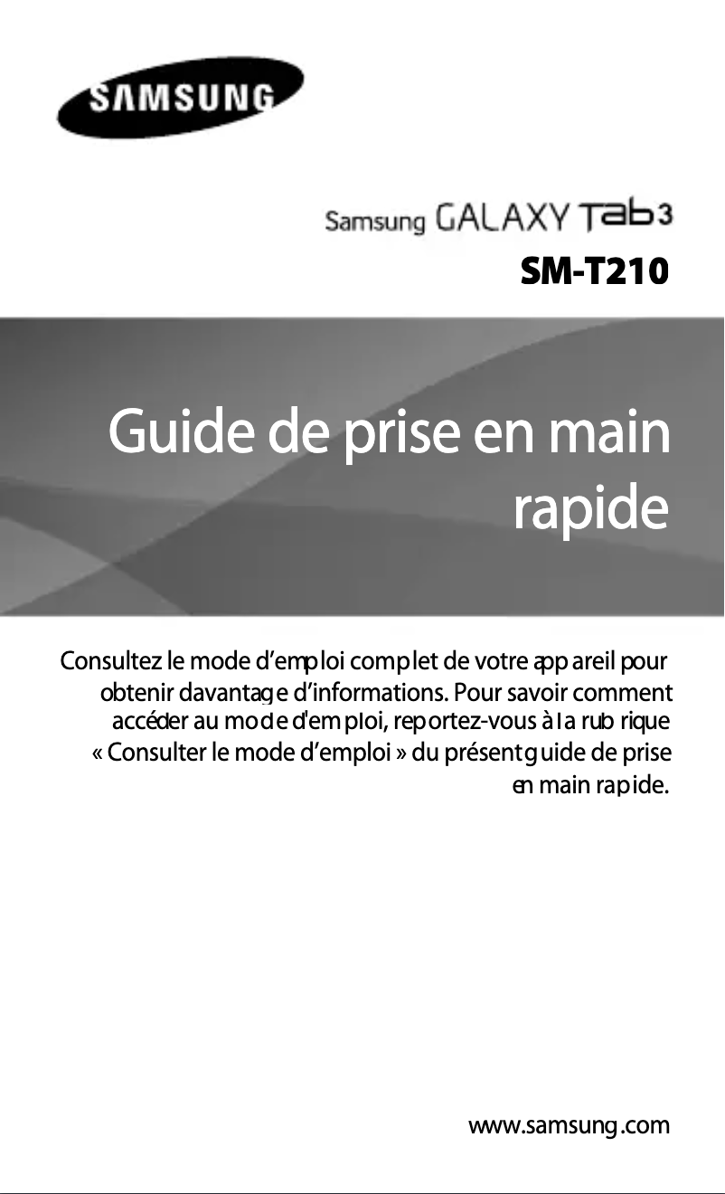 Image de la première page du manuel de l'appareil Galaxy 3 7.0