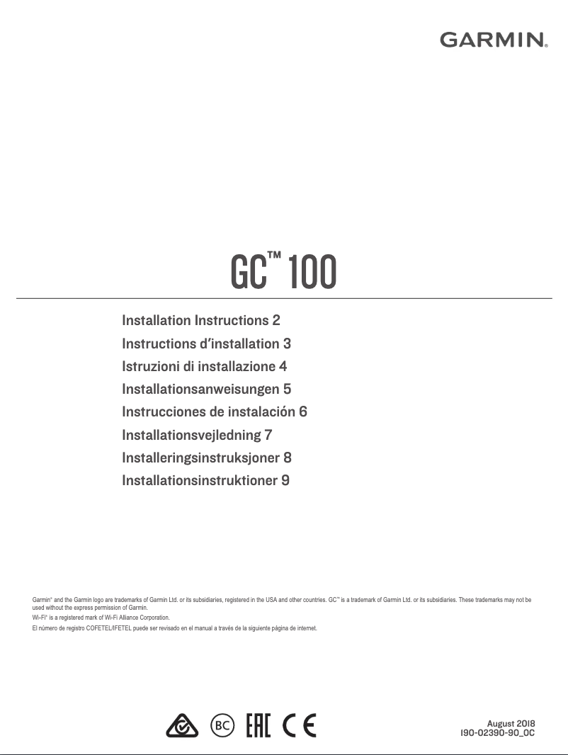 Page 1 de la notice Mode d'emploi Garmin GC 100