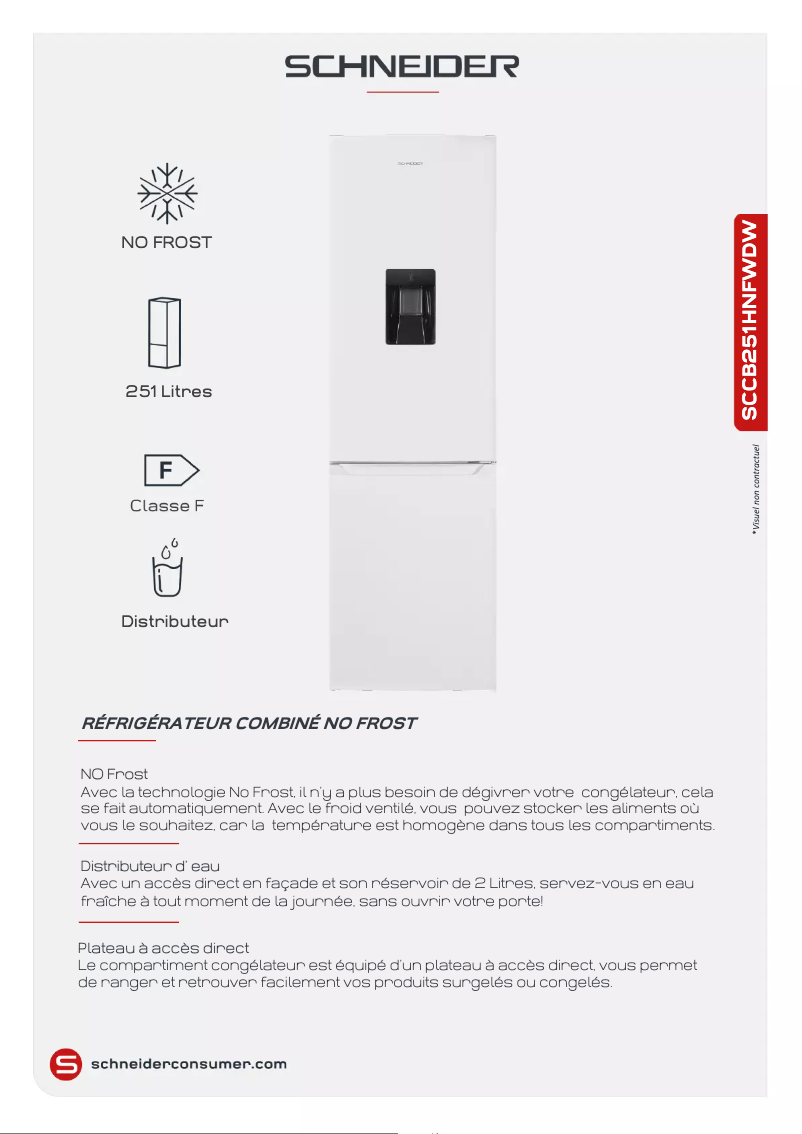 Page 1 de la notice Fiche technique Schneider SCCB251HNFWDW
