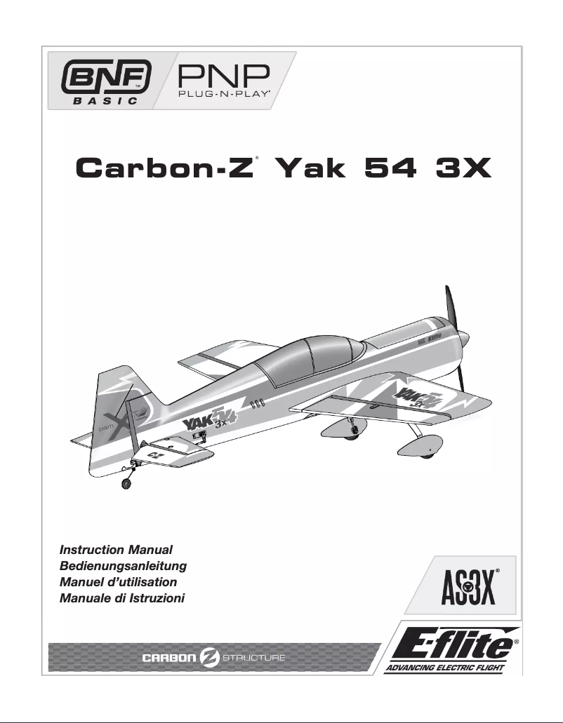 Page 1 de la notice Manuel utilisateur E-flite Carbon-Z Yak 54 3X
