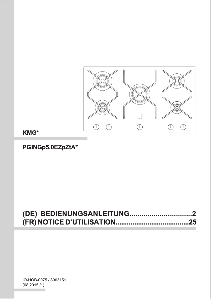 Page n°1 - Manuel utilisateur Amica KMG 63100 C
