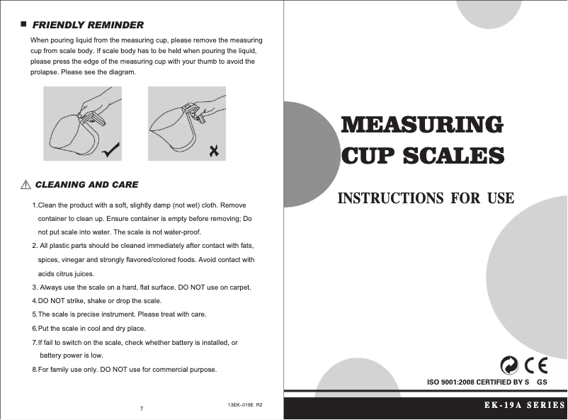 Page 1 de la notice Manuel utilisateur Camry EK6750
