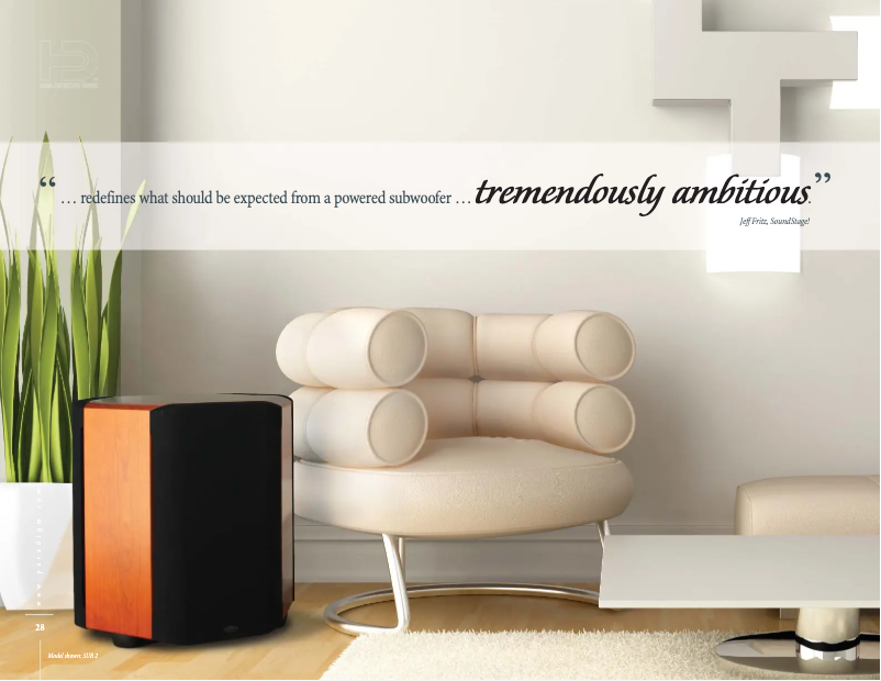 Page 1 de la notice Fiche technique Paradigm SUB 1