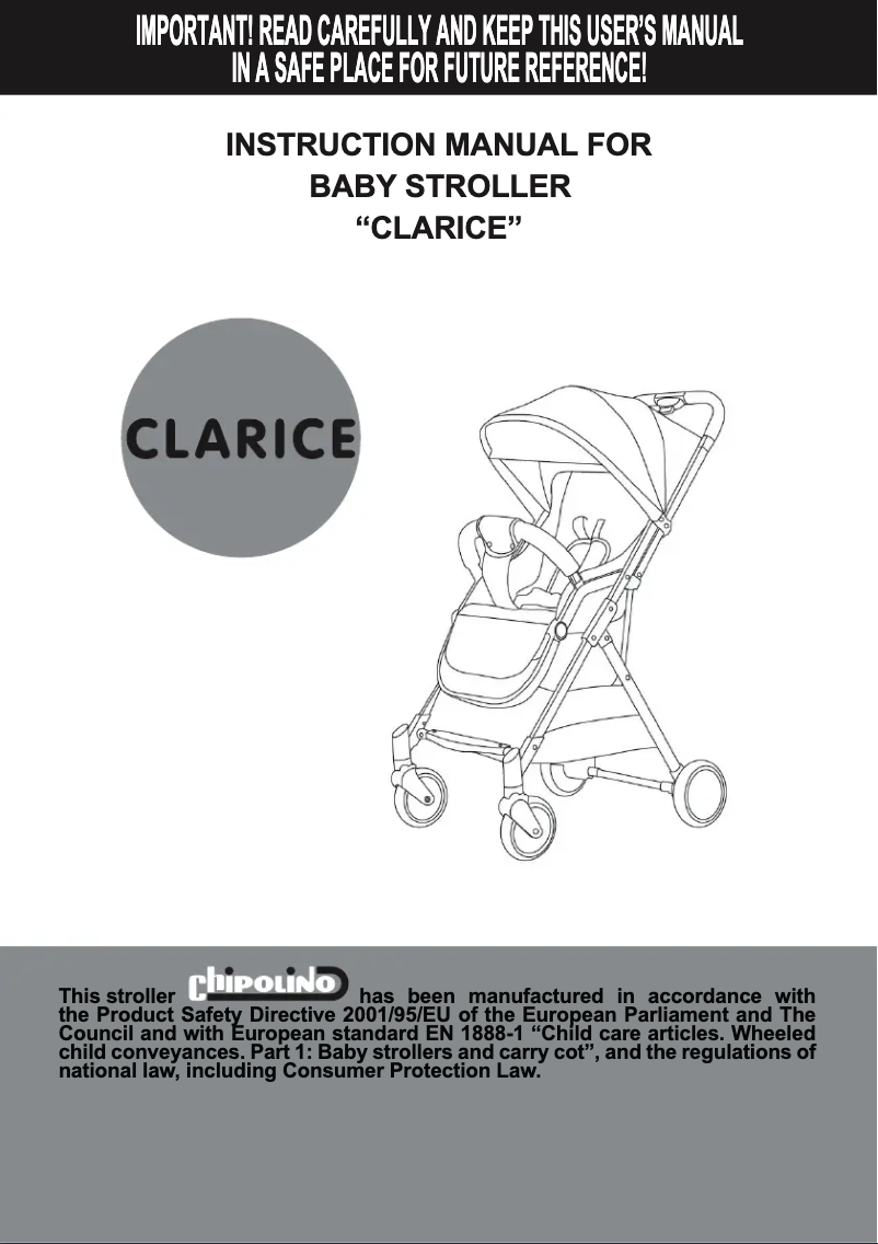 Page 1 de la notice Manuel utilisateur Chipolino Clarice