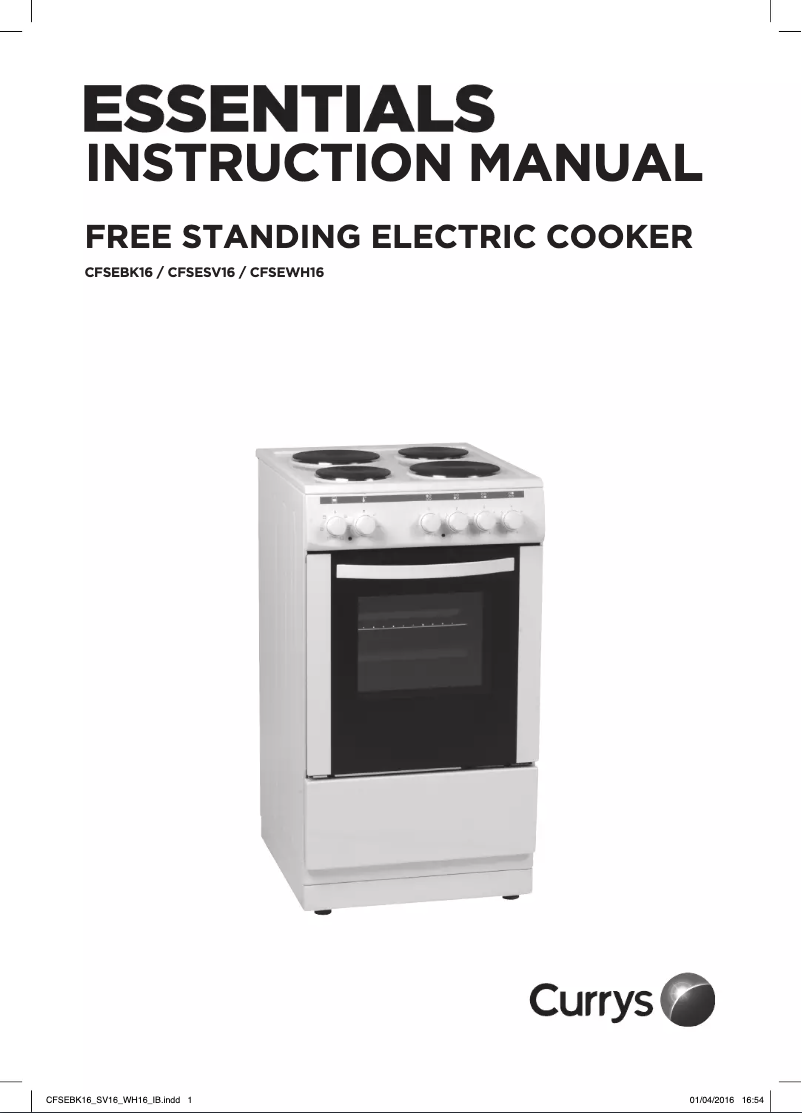 Page n°1 - Manuel utilisateur Currys Essentials CFSESV16