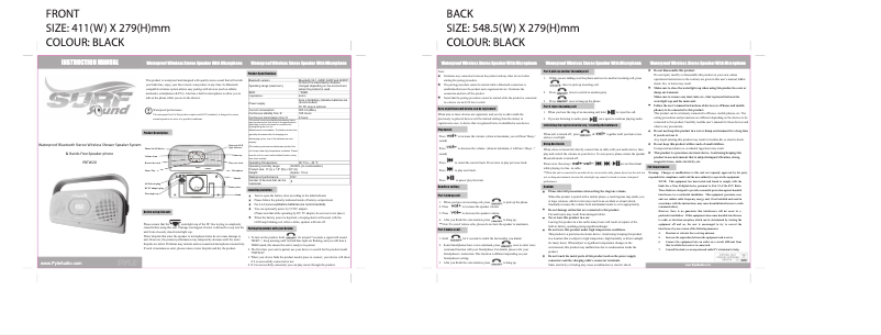 Page 1 de la notice Manuel utilisateur Pyle AZPBTW20BK