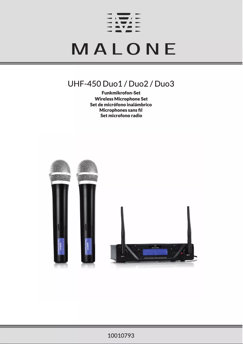 Page n°1 - Manuel utilisateur Malone UHF-450