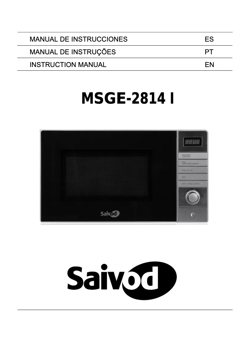Page n°1 - Manuel utilisateur Saivod MSGE-2814I