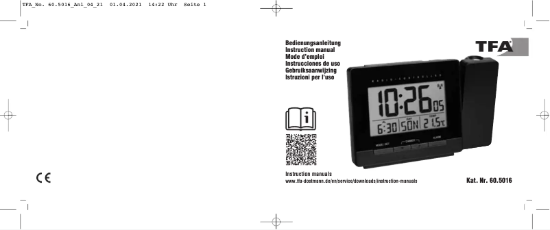 Page 1 de la notice Manuel utilisateur TFA 60.5016.01