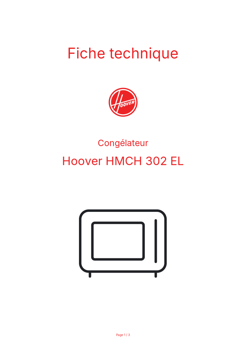 Image de la première page du manuel de l'appareil HMCH 302 EL