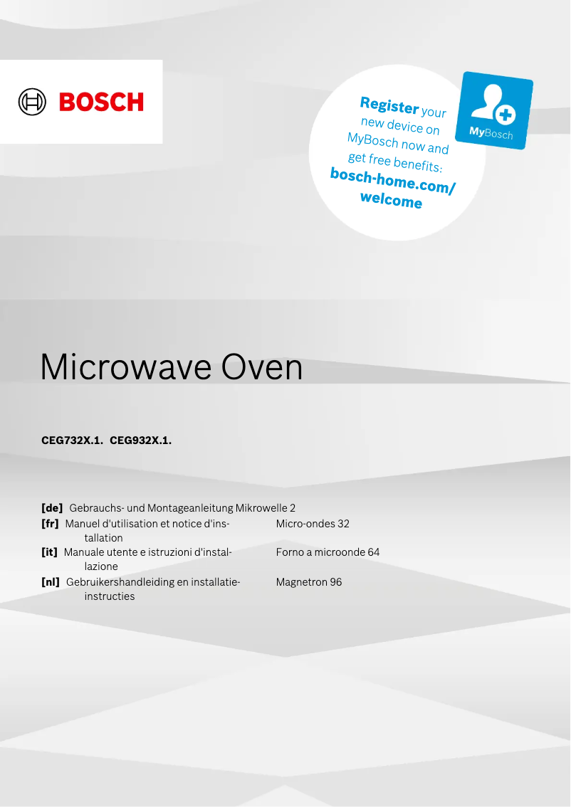 Image de la première page du manuel de l'appareil CEG932XB1